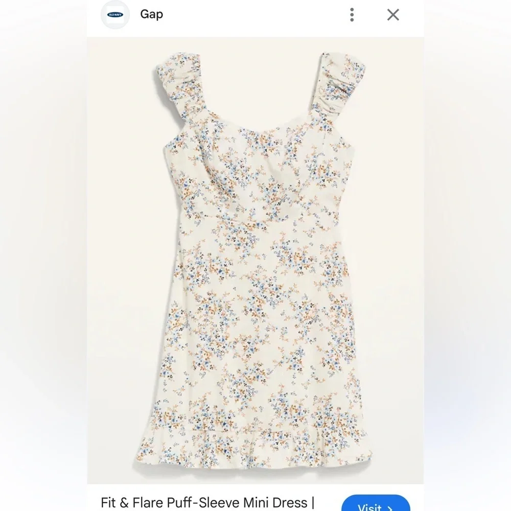 old navy cream dress Fit & Flare Linen Mini Dress